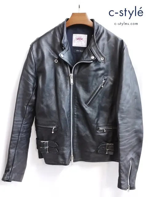 JAMES GROSE × JOSEPH HOMME ライダースジャケット 48 ブラック レザー Geogian 牛革