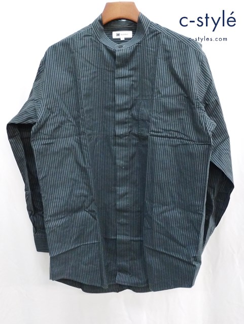 ISSEY MIYAKE イッセイミヤケ シャツ L グレー系×ブラック im product 長袖 綿100%