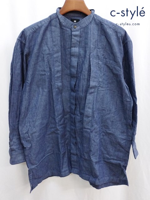 ISSEY MIYAKE イッセイミヤケ シャツ L インディゴ 長袖 綿100%
