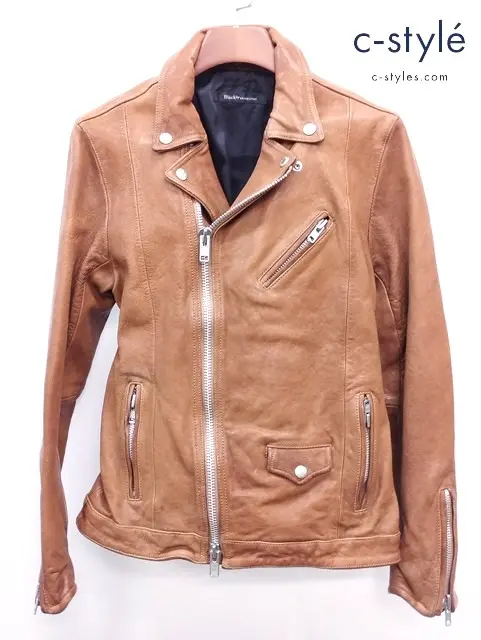 Black by VANQUISH ブラックバイヴァンキッシュ ダブルライダースレザージャケット M キャメル BVJ060