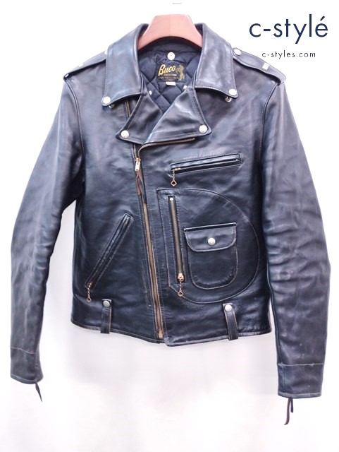 Buco × THE REAL McCOY’S ダブルライダースレザージャケット 42 ブラック J-24 JACKET BJ21101
