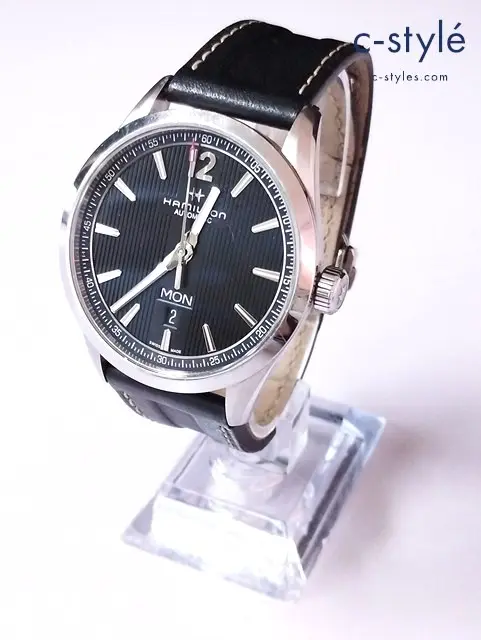 HAMILTON ハミルトン 腕時計 ブラック×シルバー ブロードウェイデイデイト H435150 自動巻き