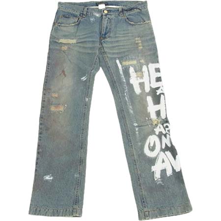 DOLCE&GABBANA (ドルチェアンドガッバーナ) アーカイブ 01AW グラフィティ ダメージ デニムパンツ