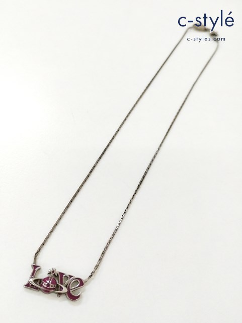 Vivienne Westwood ヴィヴィアンウエストウッド ネックレス シルバー×ピンク