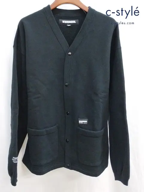 NEIGHBORHOOD ネイバーフッド カーディガン XL ブラック 232FPNH-CSM03 裏起毛