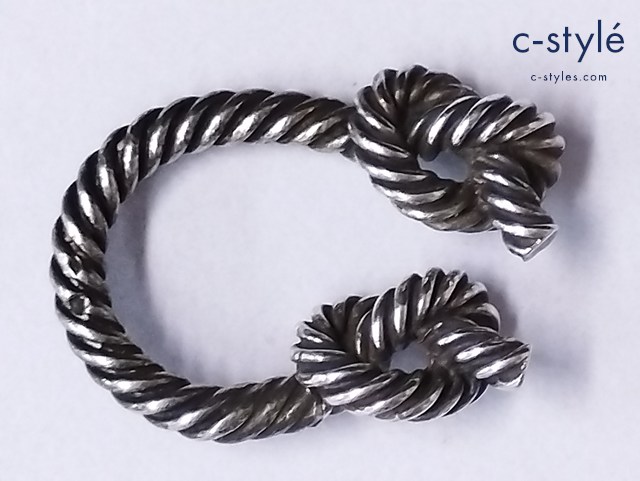 HERMES エルメス キーリング ノット モチーフ ロープ コード シルバー