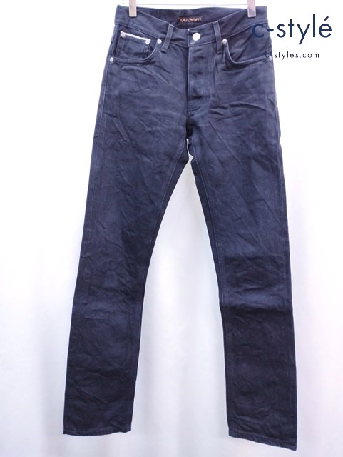 nudie jeans ヌーディージーンズ デニムパンツ W29 ブラック GRIM TIM DRY BLACK SELVAGE ボタンフライ