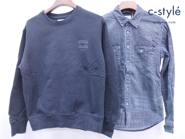 nudie jeans ヌーディージーンズ シャツジャケット トレーナー S インディゴ ブラック