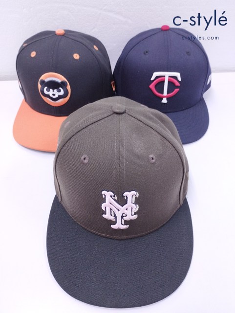 NEW ERA キャップ 7・1/4 57.7cm MLB 野球 59FIFTY ミネソタツインズ カブス メッツ 計3点