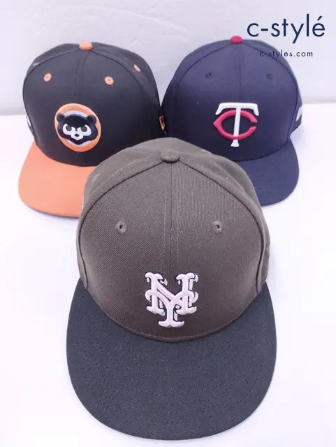 NEW ERA キャップ 7・1/4 57.7cm MLB 野球 59FIFTY ミネソタツインズ カブス メッツ 計3点