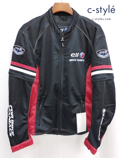 ELF エルフ メッシュブルゾン 4L ブラック×レッド EL-6224 バイクウェア バイク用品