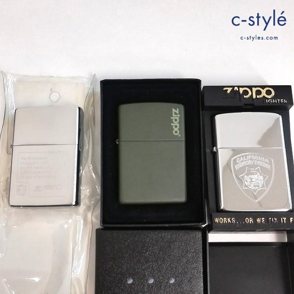 ZIPPO ジッポー オイルライター 喫煙具 Zippoロゴ CALIFORNIA HIGHWAY PATROL 他 計3点