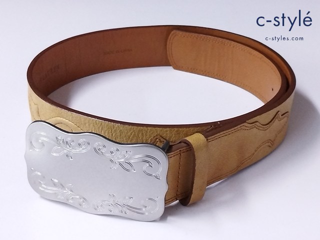 RALPH LAUREN ラルフローレン ウェスタンレザーベルト S ベージュ系 02224149-250