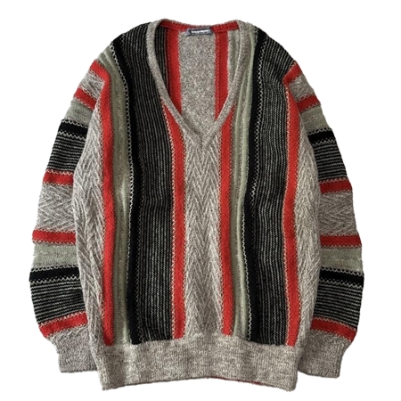 ISSEY MIYAKE MEN(イッセイミヤケメン) ヴィンテージ 80s 本人期 筆タグ 3D ニット