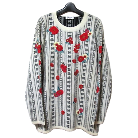 KENZO(ケンゾー) ヴィンテージ 80s-90sジャガードフラワーニットセーター