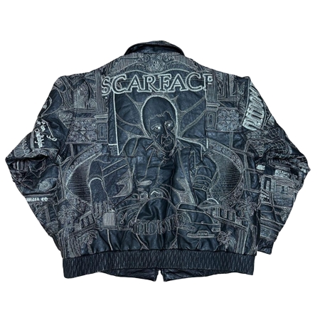 SCARFACE(スカーフェイス) ヴィンテージ 90s 総刺繍 レザー ジャケット