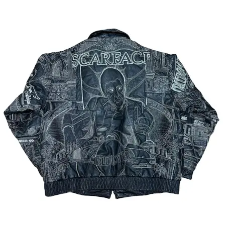 SCARFACE(スカーフェイス) ヴィンテージ 90s 総刺繍 レザー ジャケット