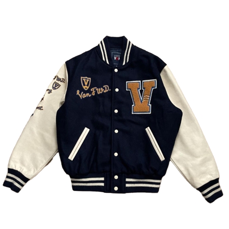 VAN JAC(バンジャケット) ヴィンテージ VAN JAC アーチロゴ刺繍 袖レザー スタジャン