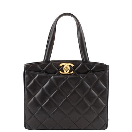 VINTAGE CHANEL(ヴィンテージ シャネル) 90s CCターンロックプレートトートバッグ