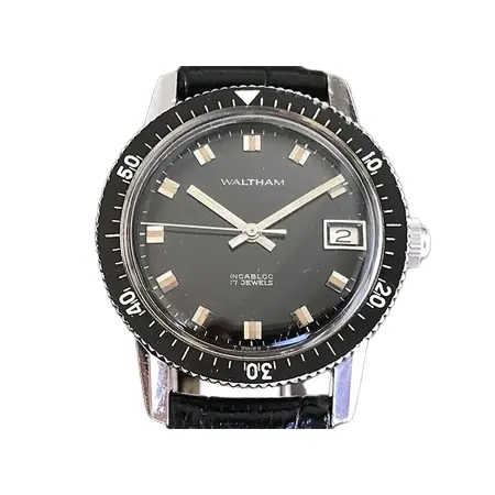 WALTHAM(ウォルサム) ヴィンテージ 1960年代製 ダイバーズ ブラックミラーダイヤル