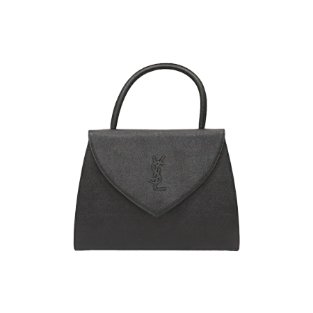 Yves Saint Laurent(イヴサンローラン) ヴィンテージ ロゴ刻印レザーハンドバッグ