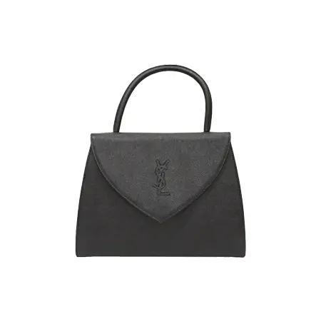 Yves Saint Laurent(イヴサンローラン) ヴィンテージ ロゴ刻印レザーハンドバッグ