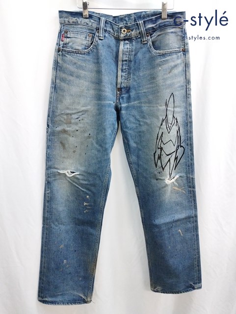 FUTURA LABORATORIES フューチュララボラトリーズ ペイントデニムパンツ 32 インディゴ ペインターパンツ