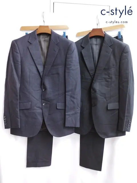 azabu tailor 麻布テーラー 2Bスーツ ネイビー系 046A 082 ブラック 048A 085 セットアップ ウール100％