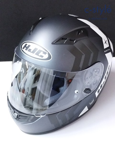 HJC エイチジェーシー ヘルメット M 57-58cm ブラック×ホワイト CS-15 MARTIAL