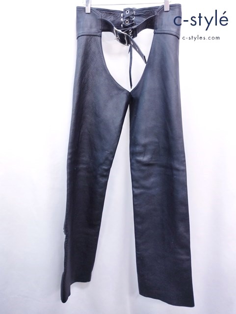 Y’2 LEATHER ワイツーレザー チャップス M ブラック レザー MP11 牛革