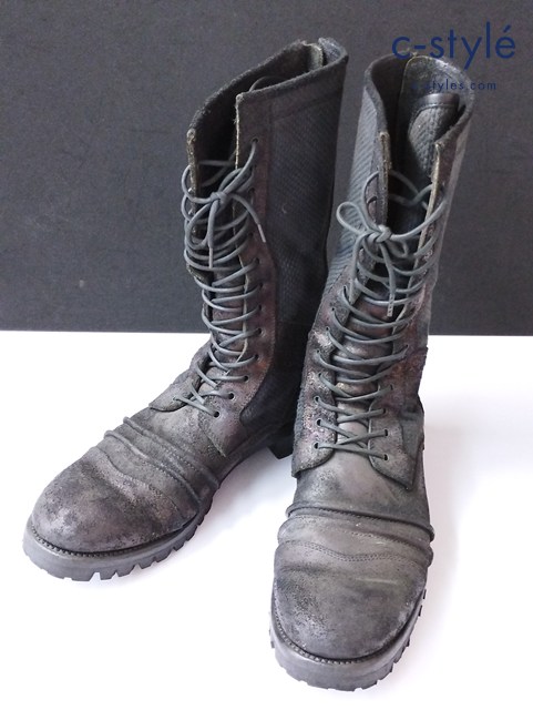 SIVA シヴァ バックジップモンキーブーツ 26・1/2 ブラック レースアップ