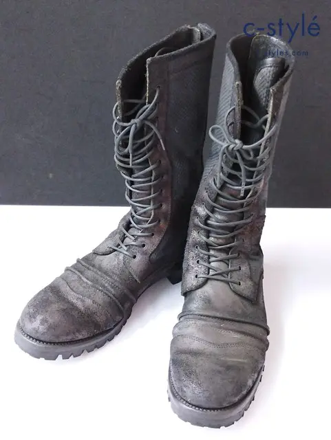 SIVA シヴァ バックジップモンキーブーツ 26・1/2 ブラック レースアップ