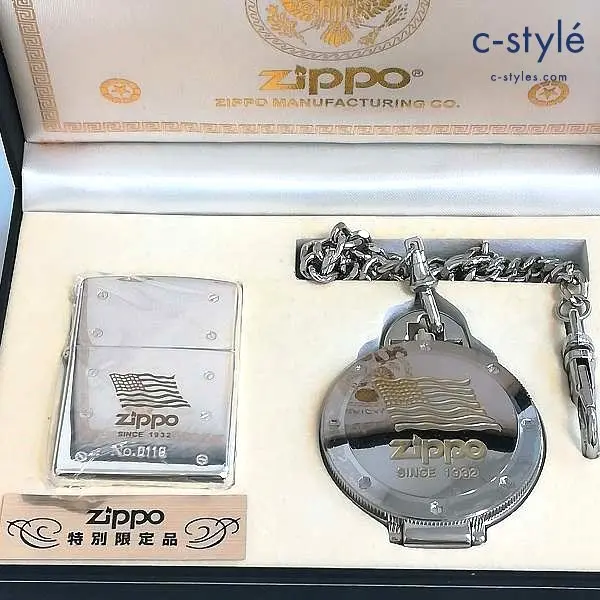 ZIPPO ジッポー オイルライター 喫煙具 特別限定品 No.0119 シルバー 2007 国旗 懐中時計