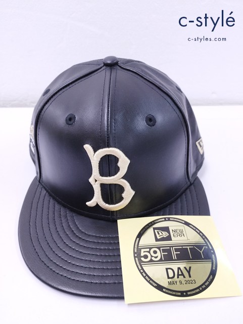 NEW ERA 59FIFTY キャップ 7・3/8 黒 ブルックリン・ドジャース DAY クーパーズタウン ステッカー付