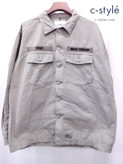 WTAPS ダブルタップス シャツ X04 カーキ LS COTTON SERGE 212BRDT-SHM02