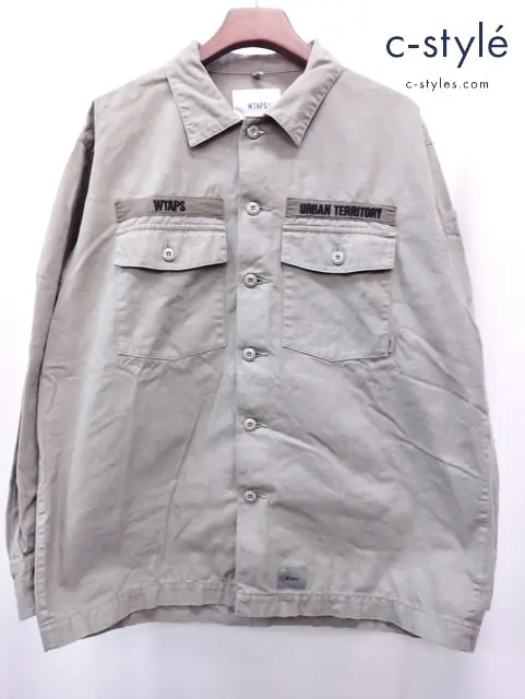 WTAPS ダブルタップス シャツ X04 カーキ LS COTTON SERGE 212BRDT-SHM02