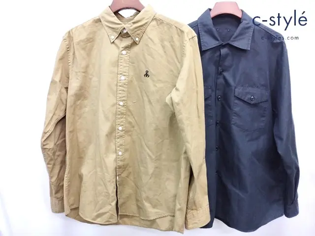 SOPHNET. ソフネット シャツ XL ブラック系 ベージュ系 長袖 ボタン 192038 210006