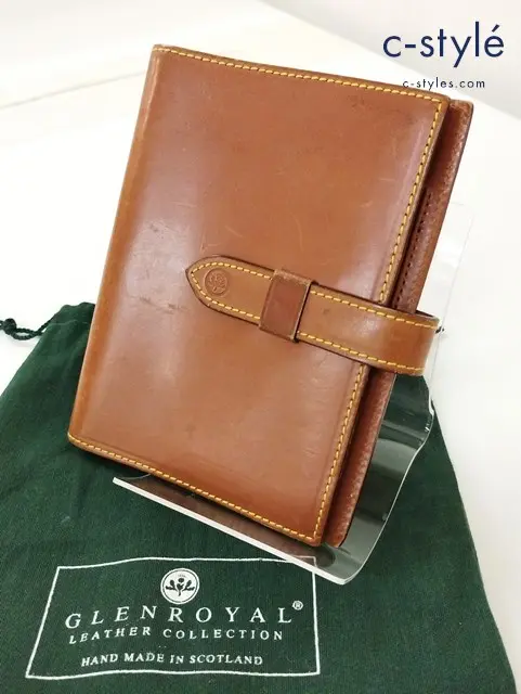 GLENROYAL グレンロイヤル 手帳カバー ブラウン ブライドルレザー