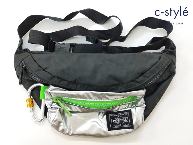 PORTER×GOOD OL’ ポーター×グッドオル ウエストバッグ ブラック×シルバー 2TONE WAISTBAG