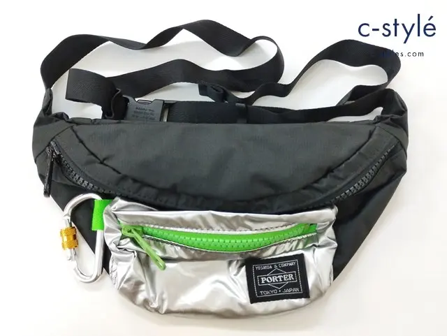 PORTER×GOOD OL’ ポーター×グッドオル ウエストバッグ ブラック×シルバー 2TONE WAISTBAG