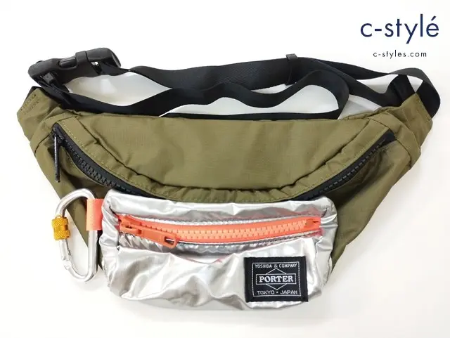 PORTER×GOOD OL’ ポーター×グッドオル ウエストバッグ カーキ×シルバー 2TONE WAISTBAG