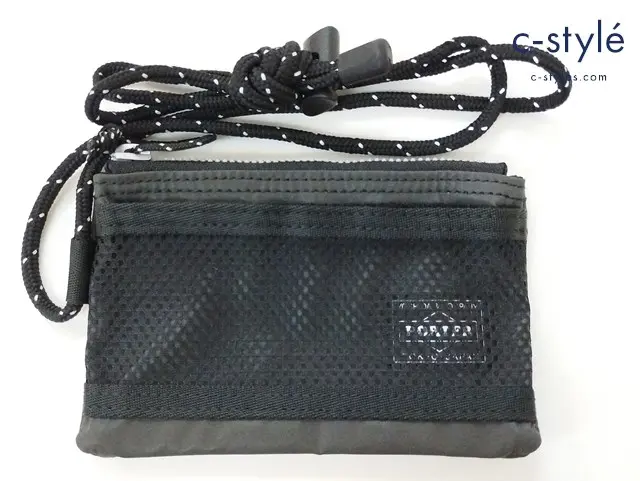 PORTER×BAL ポーター×バル ミニポーチ グレー系×ブラック MESH MINI POUCH