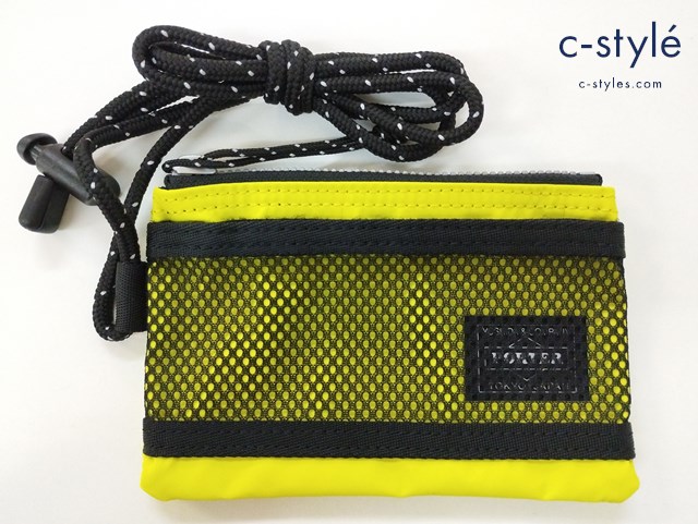 PORTER×BAL ポーター×バル ミニポーチ イエロー×ブラック MESH MINI POUCH