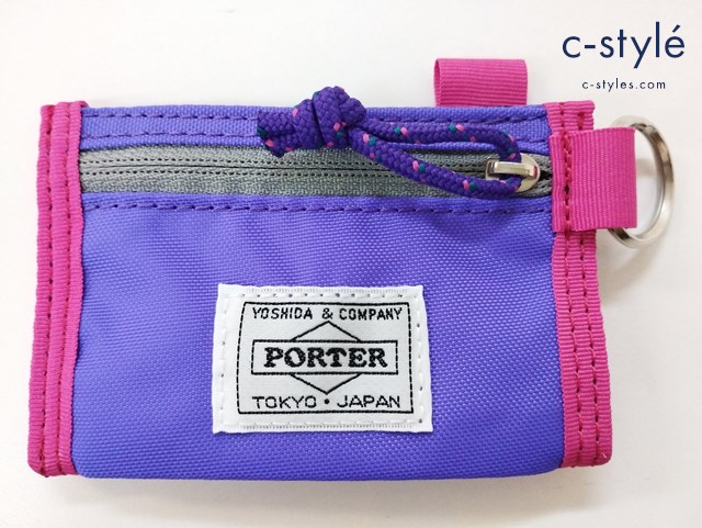 PORTER×B印 YOSHIDA×BAMBOO SHOOTS ミニウォレット パープル×ピンク 3/C CITY