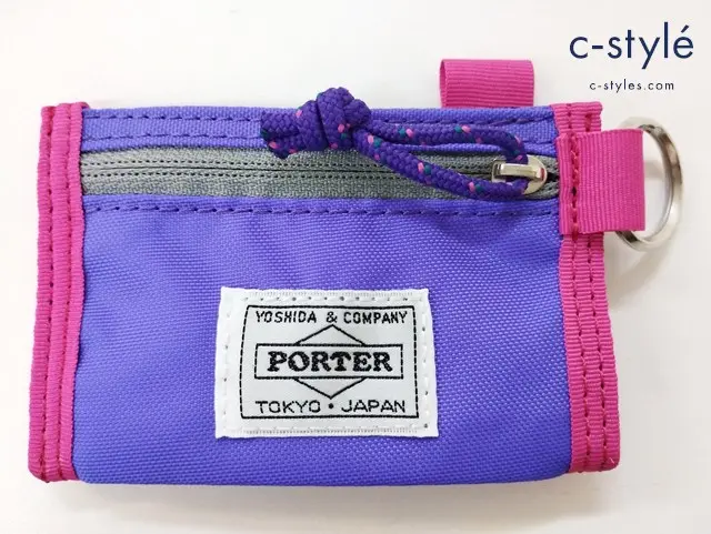PORTER×B印 YOSHIDA×BAMBOO SHOOTS ミニウォレット パープル×ピンク 3/C CITY