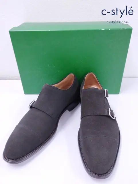 ingenuity × green label relaxing スエードダブルモンク シューズ 6・1/2 ダークブラウン