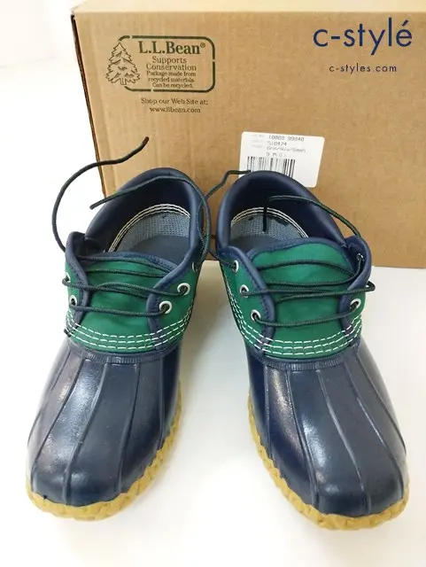 L.L.Bean×BEAMS PLUS ブーツ 9 ネイビー×グリーン Deluxe Canvas Gum Shoes