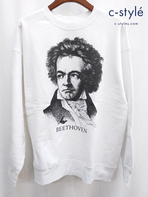 BEAMS ビームス スウェット L ホワイト ベートーヴェン トレーナー 綿100％