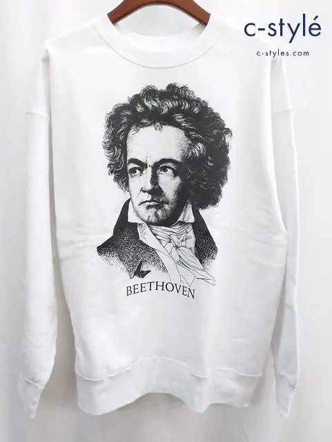 BEAMS ビームス スウェット L ホワイト ベートーヴェン トレーナー 綿100％
