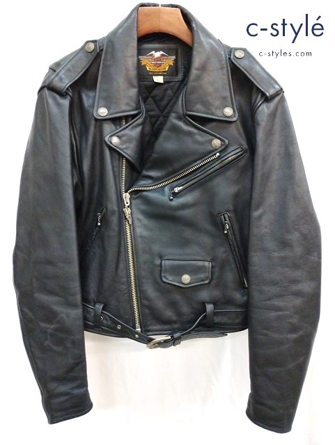 Harler Davidson ハーレーダビッドソン ダブルライダース L ブラック 40180 牛革